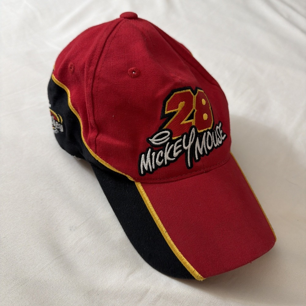 Disneyland Resort Mickey Mouse Team Motorsports #28 Adjustable Racing Hat Rare